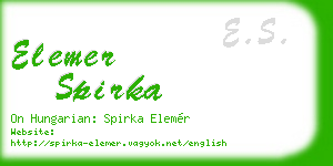 elemer spirka business card